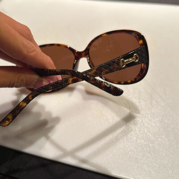 Tortoise Shell with Gold Design BRAND NEW - Brown Lens Polarized Sunglasses - Picture 4 of 4
